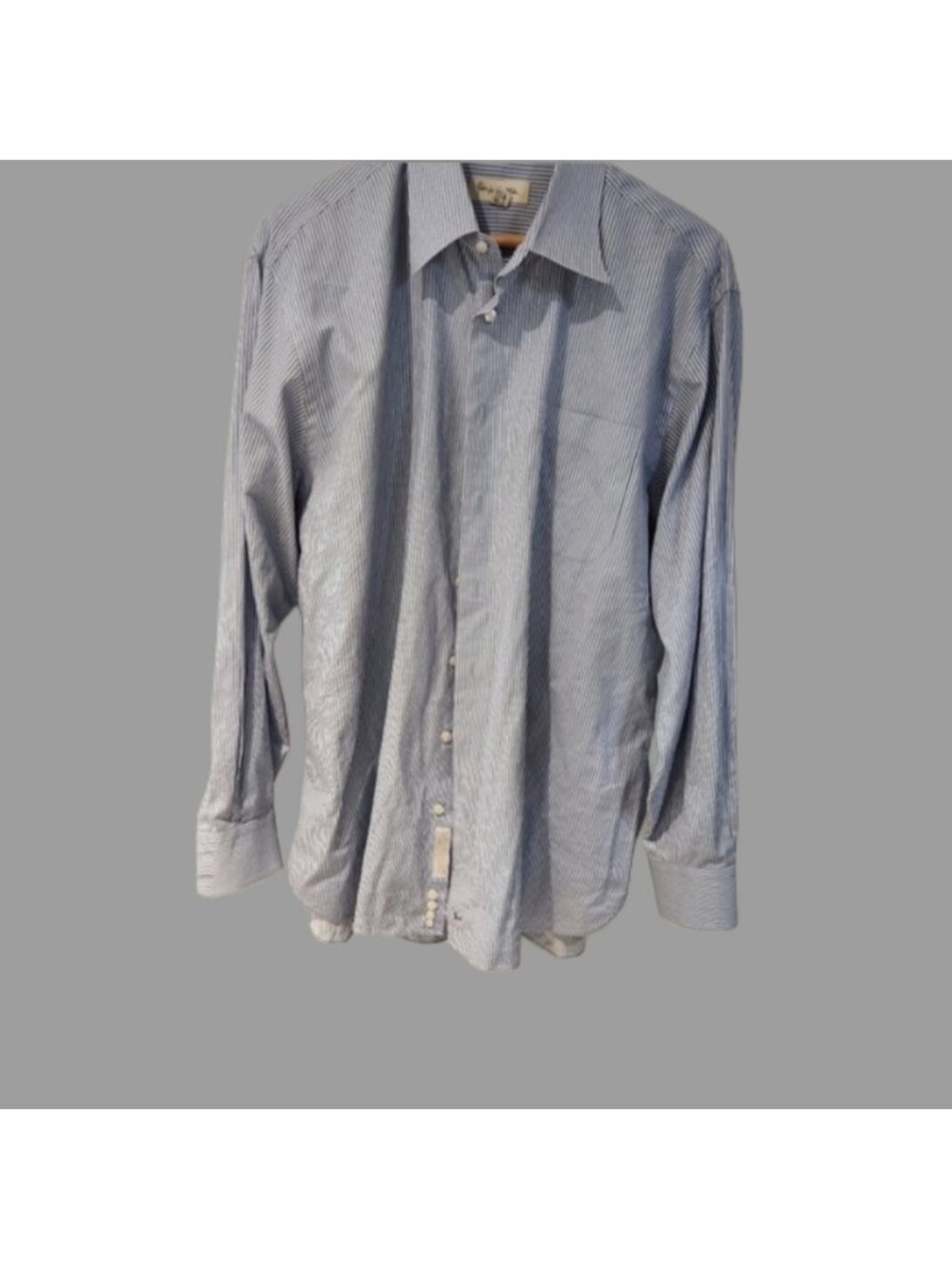 John W. Nordstrom 17-35 Striped‎ Collared Long Sleeve Shirt 100% Cotton  Italy